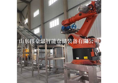 白炭黑自動(dòng)拆垛拆包生產(chǎn)線 全自動(dòng)拆垛機(jī)械手客戶現(xiàn)場(chǎng)