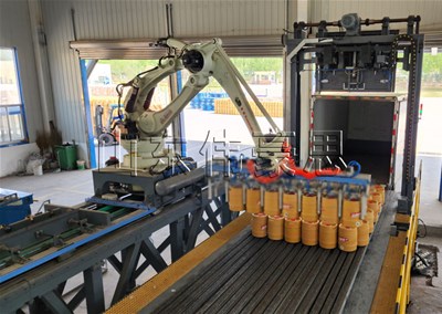 桶料全自動裝車機的作業(yè)過程